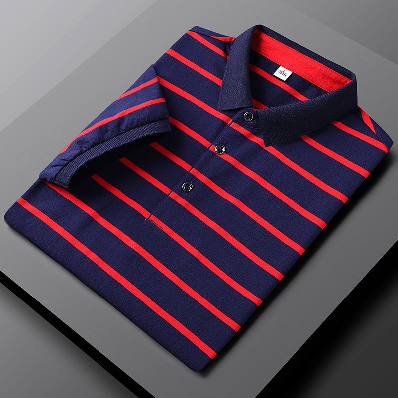Men's striped polo shirt - versatile casual summer top for everyday coziness
