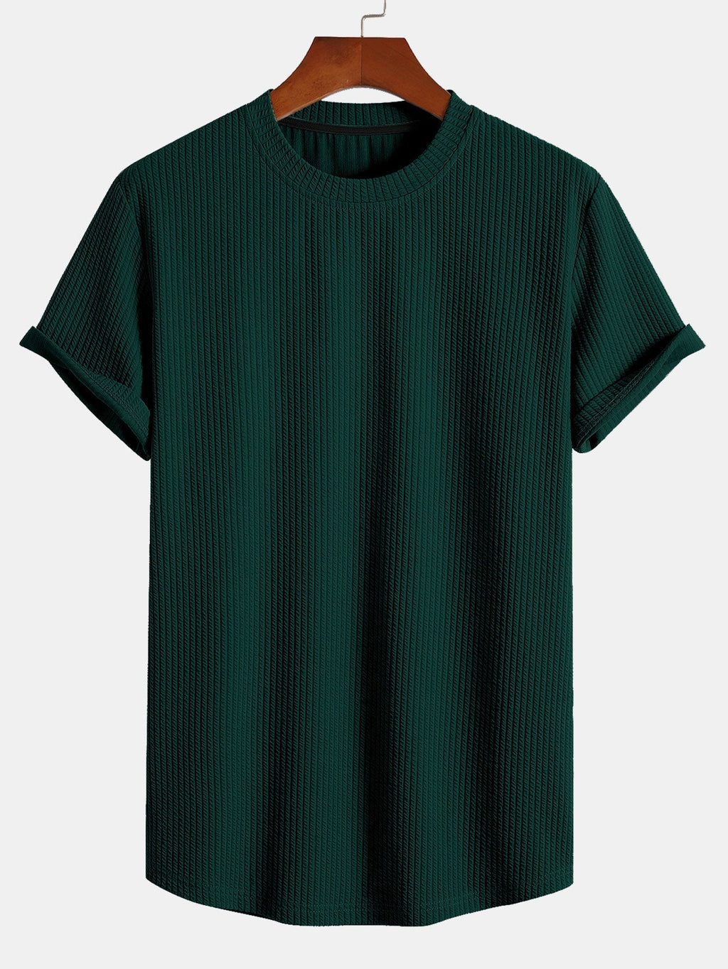 Men's muscle-fit ribbed t-shirt - lightweight casual wear for everyday style