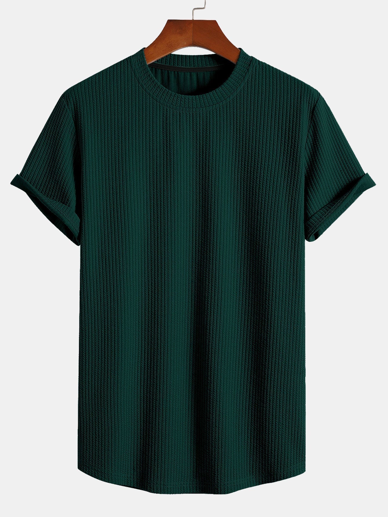 Men's muscle-fit ribbed t-shirt - lightweight casual wear for everyday style
