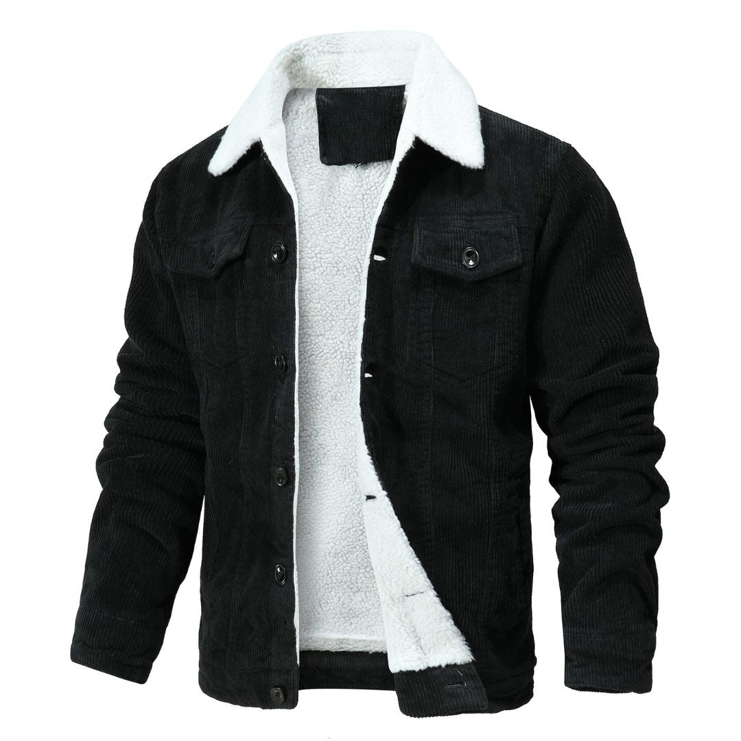 Men’s Corduroy Jacket with Sherpa Lining - Winter Casual