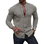 Men's smart casual shirt - versatile long-sleeve top