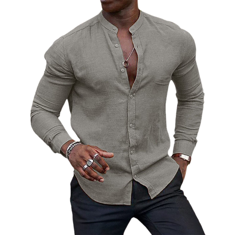 Men's smart casual shirt - versatile long-sleeve top