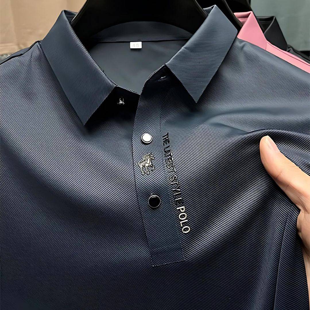 Men's polo shirt athletic fit casual wear - short sleeve top, easy care fabric for smart-casual occasions