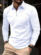 Men's long-sleeve zip-up shirt - contemporary and versatile casual top