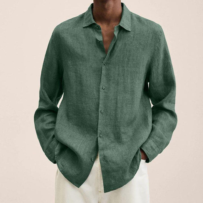 Long-sleeve linen shirt - versatile men’s casual top