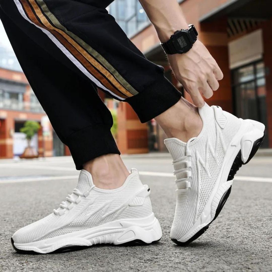 Men's running shoes breathable mesh trainers - lightweight footwear for everyday use
