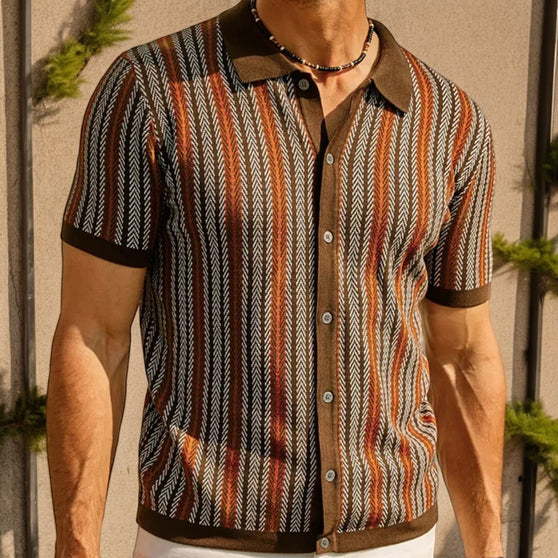 Slim-fit button-down polo –  smart casual organic cotton shirt