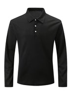 Men's lightweight long sleeve polo shirt - versatile and stylish everyday attire