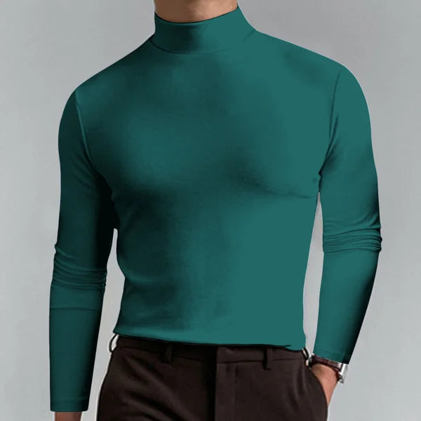 Men's long sleeve turtleneck top - sleek casual attire for everyday wear