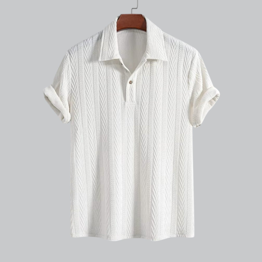 Men's polo shirt lightweight casual summer wear - unique pattern breathable fabric