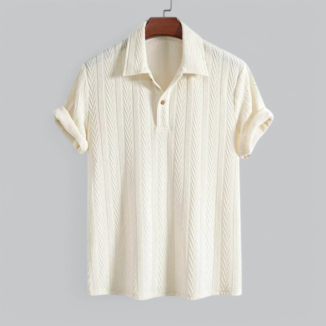 Men's polo shirt lightweight casual summer wear - unique pattern breathable fabric
