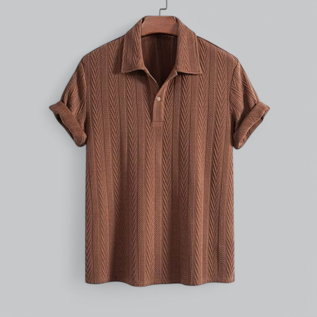 Men's polo shirt lightweight casual summer wear - unique pattern breathable fabric