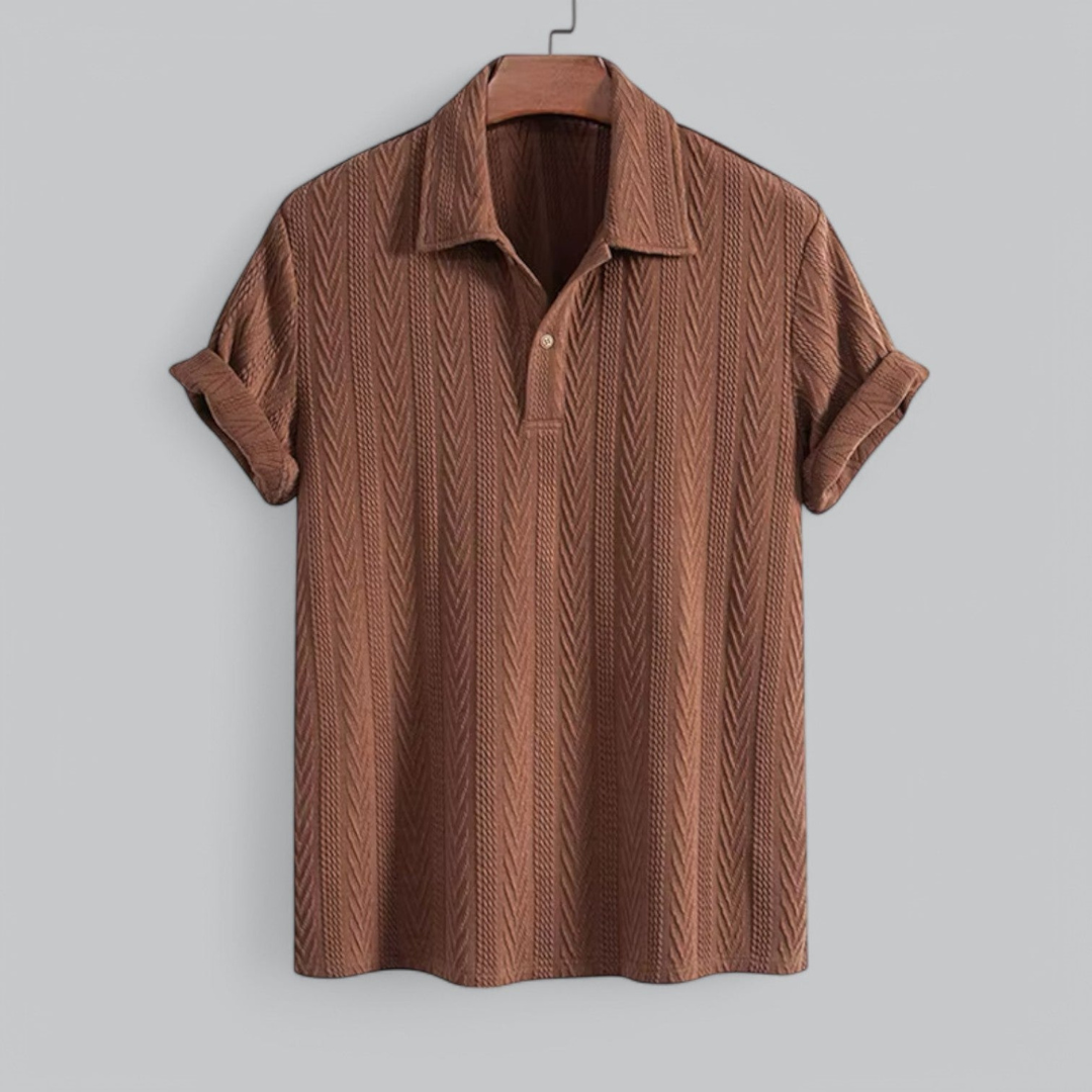 Men's polo shirt lightweight casual summer wear - unique pattern breathable fabric