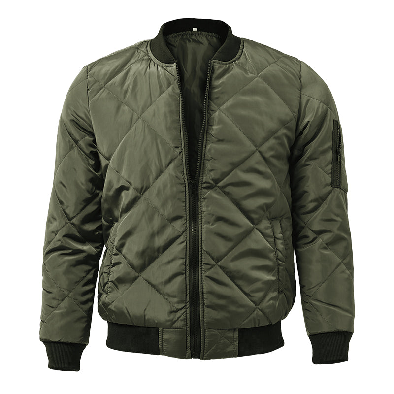 Men's quilted high collar thermal jacket - sleek insulated outerwear for casual wear