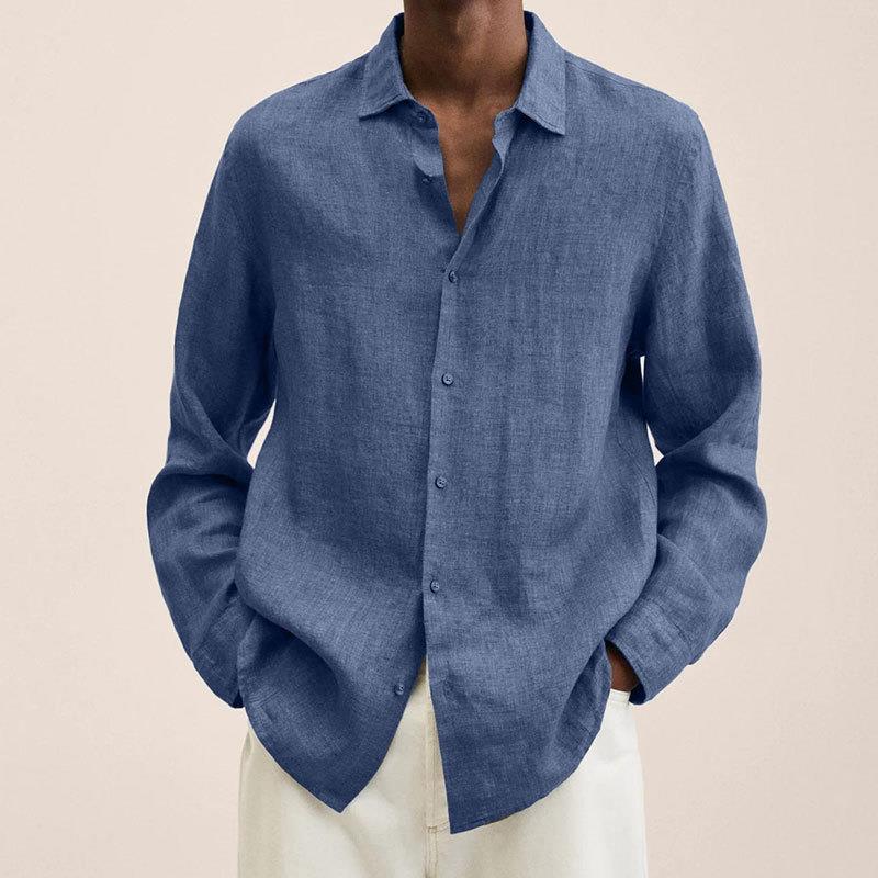 Long-sleeve linen shirt - versatile men’s casual top