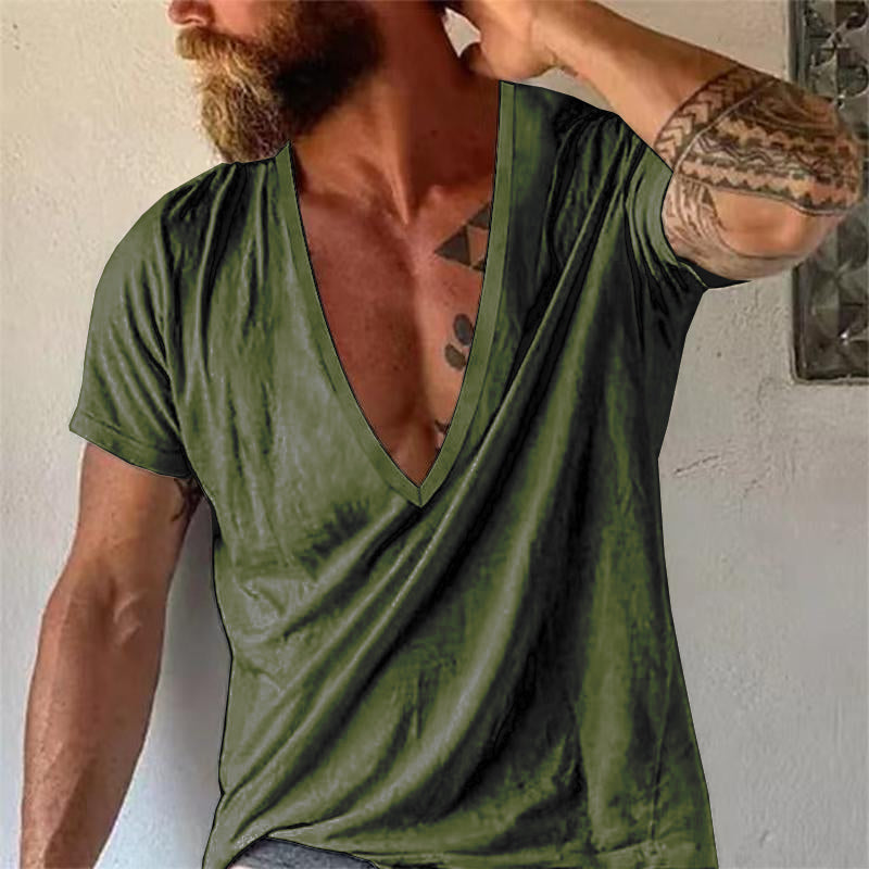 Men's v-neck t-shirt - breathable cotton casual wear for everyday comfort