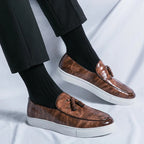Men's moccasins refined leather slip-on loafers - versatile everyday footwear