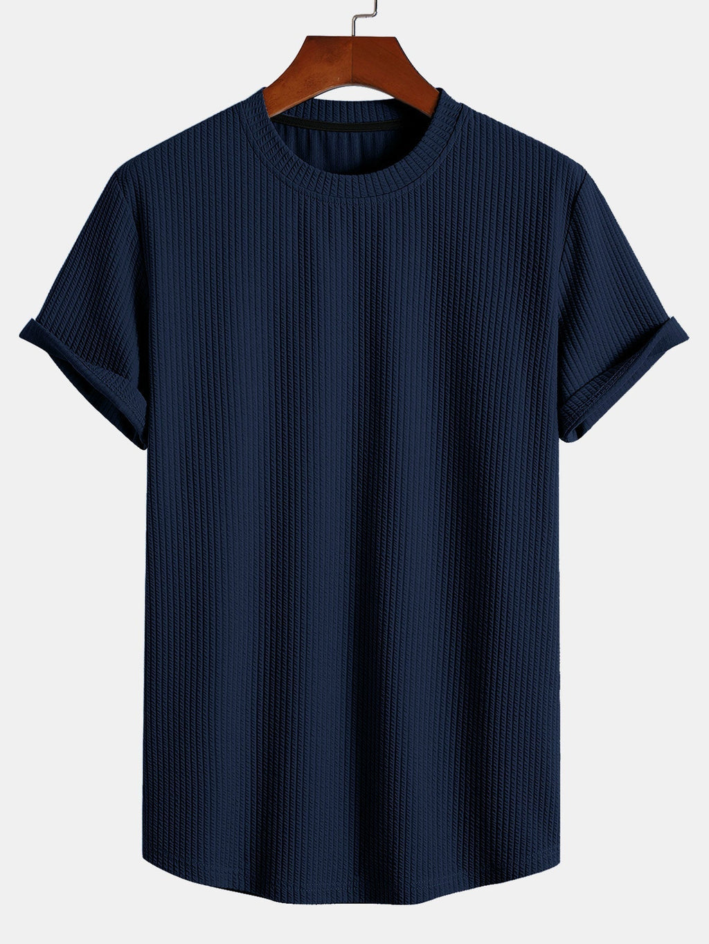 Men's muscle-fit ribbed t-shirt - lightweight casual wear for everyday style