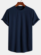 Men's muscle-fit ribbed t-shirt - lightweight casual wear for everyday style