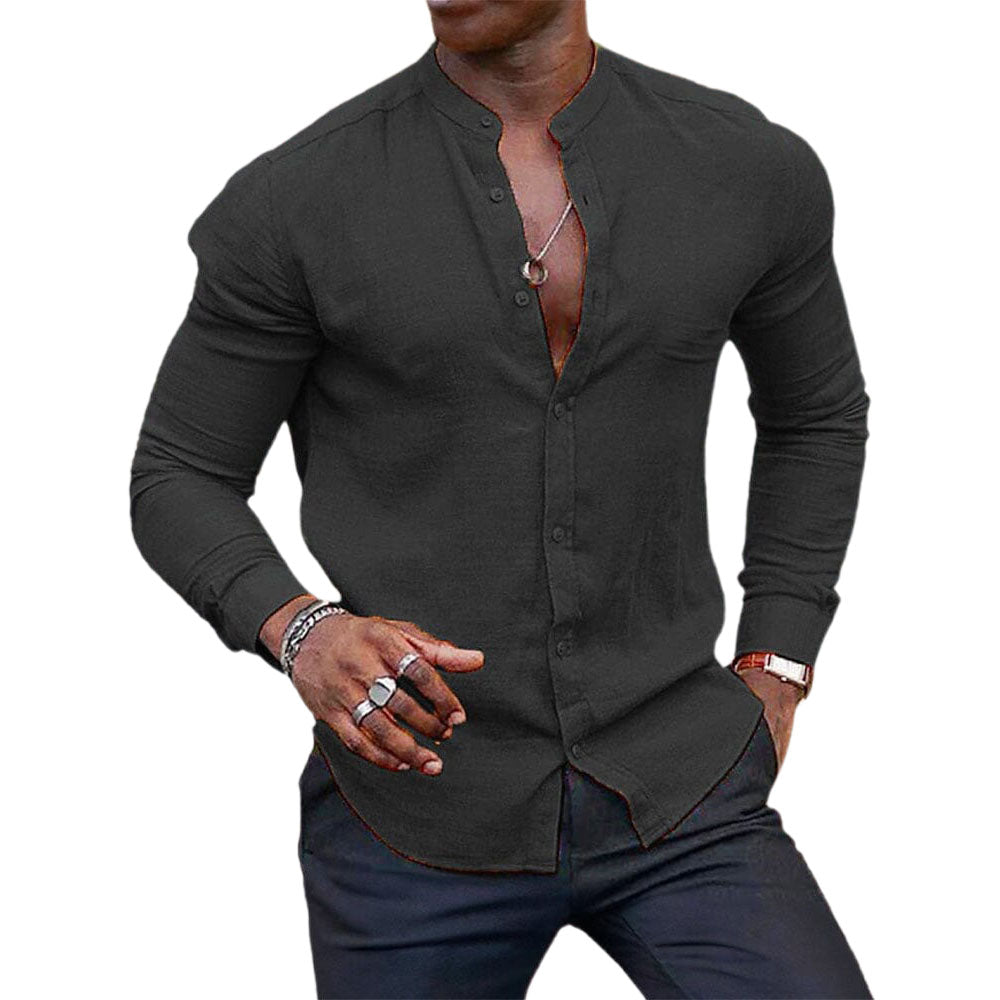 Men's smart casual shirt - versatile long-sleeve top