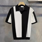 Men's knitted polo shirt - contemporary short sleeve top for casual wear