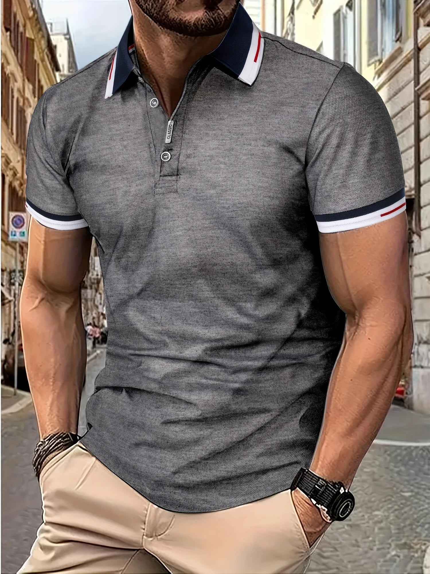 Men's short-sleeve polo shirt - versatile top for casual occasions
