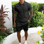 2-piece men's polo & shorts set - lightweight summer outfit for casual wear