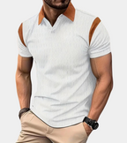 Men's polo shirt - contemporary style in textured fabric for casual wear