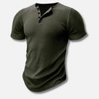 Men's ribbed henley t-shirt - versatile short sleeve top for everyday wear