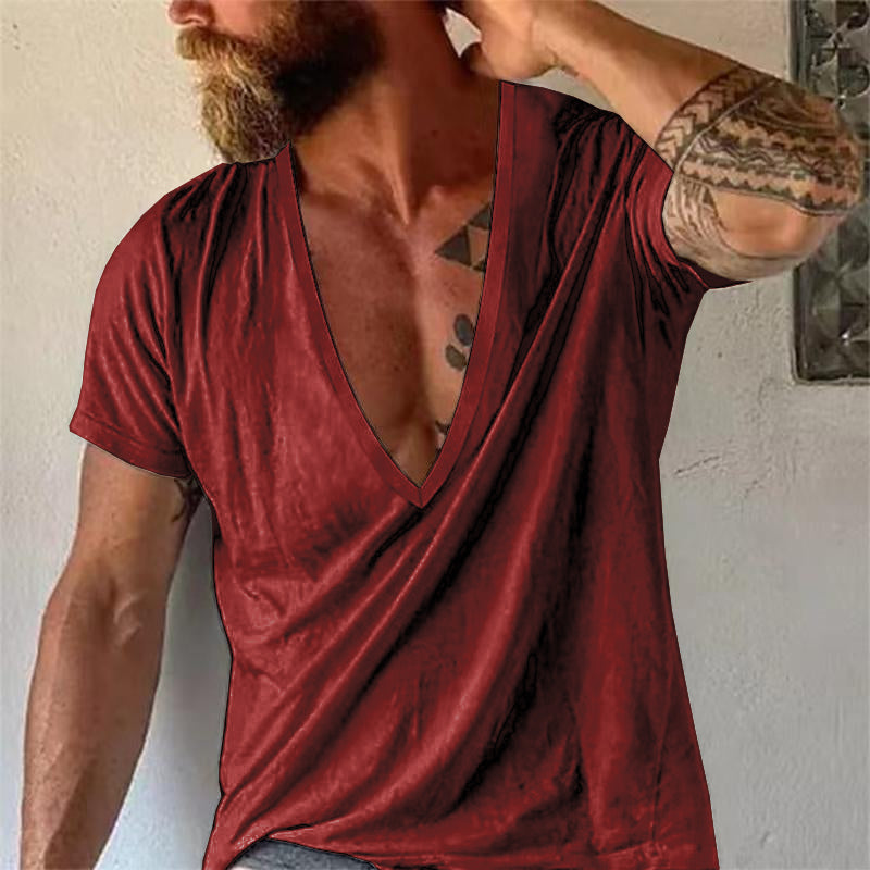 Men's v-neck t-shirt - breathable cotton casual wear for everyday comfort