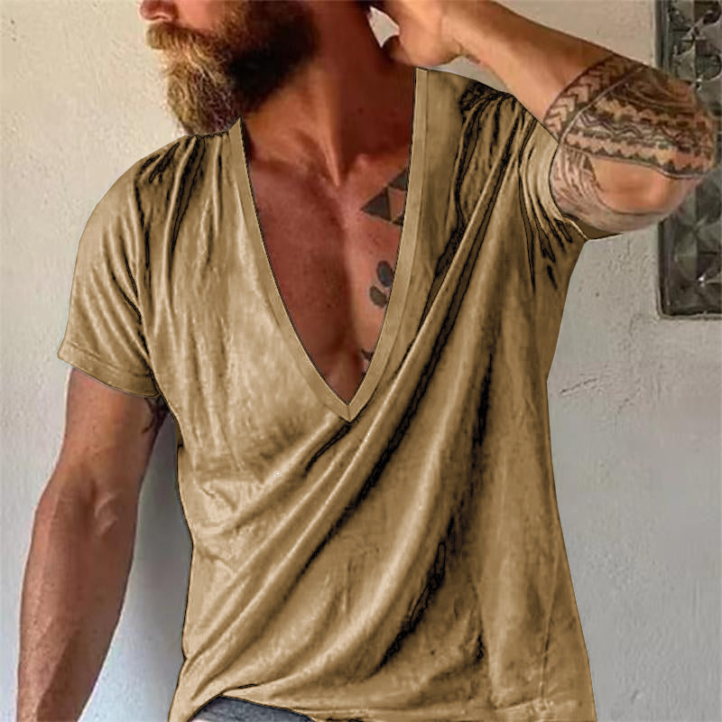 Men's v-neck t-shirt - breathable cotton casual wear for everyday comfort
