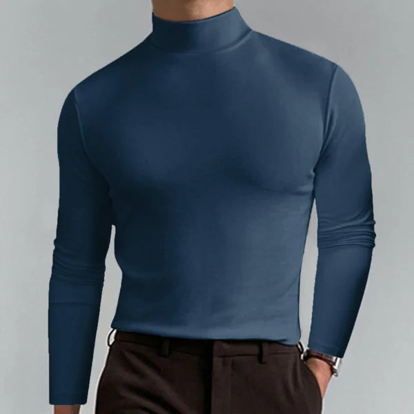 Men's long sleeve turtleneck top - sleek casual attire for everyday wear