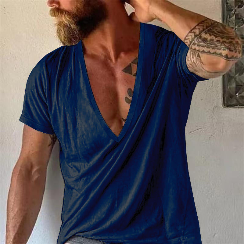 Men's v-neck t-shirt - breathable cotton casual wear for everyday comfort