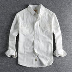 Men's long sleeve work shirt - sturdy fabric casual attire for everyday use
