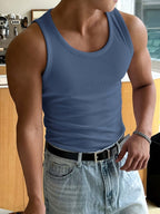 Men’s summer tank top - breathable ribbed vest for casual wear
