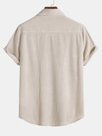 2-piece men’s short sleeve set - ribbed shirt and shorts combination