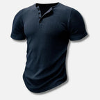 Men's ribbed henley t-shirt - versatile short sleeve top for everyday wear