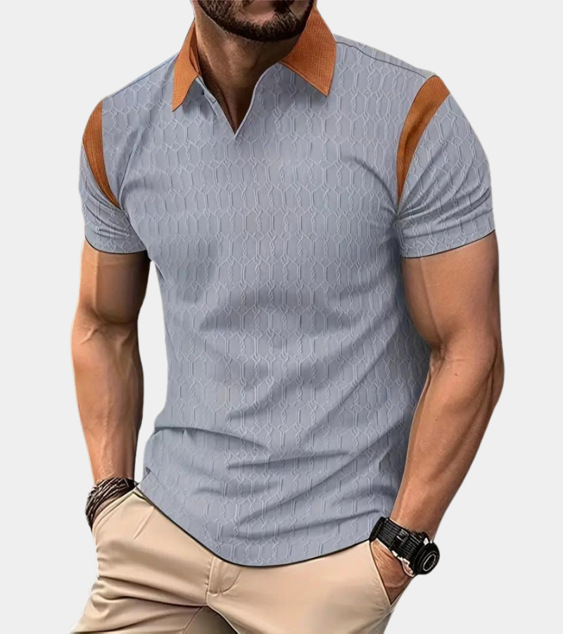 Men's polo shirt - contemporary style in textured fabric for casual wear