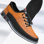 Men's casual leather shoes - sleek lace-up design for everyday wear, stylish footwear