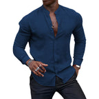 Men's smart casual shirt - versatile long-sleeve top