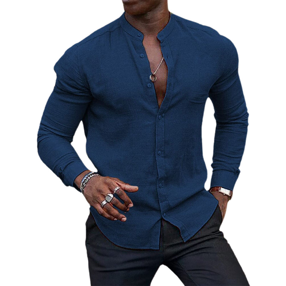 Men's smart casual shirt - versatile long-sleeve top