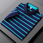 Men's striped polo shirt - versatile casual summer top for everyday coziness