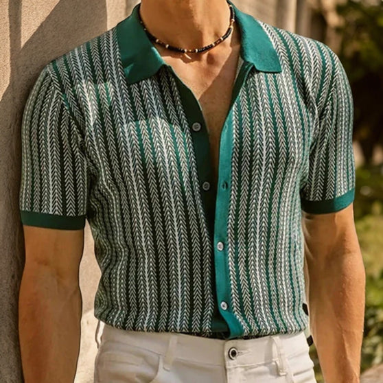 Slim-fit button-down polo –  smart casual organic cotton shirt