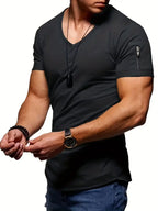 Men's v-neck t-shirt contemporary design casual wear - lightweight short sleeve top for everyday use