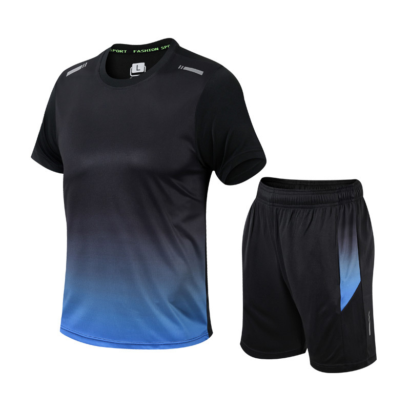 2-piece men's athletic wear set - lightweight performance t-shirt and shorts for casual and gym use