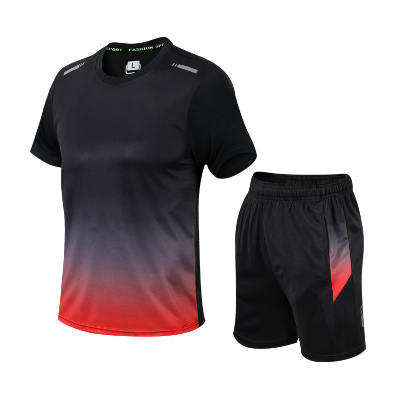 2-piece men's athletic wear set - lightweight performance t-shirt and shorts for casual and gym use