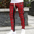 Men's slim fit checked trousers - trendy summer casual pants for daily wear