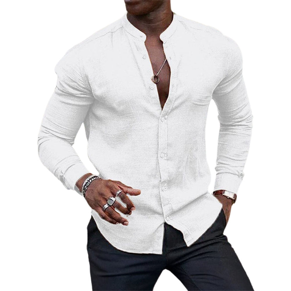 Men's smart casual shirt - versatile long-sleeve top