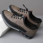 Men's casual leather shoes - sleek lace-up design for everyday wear, stylish footwear