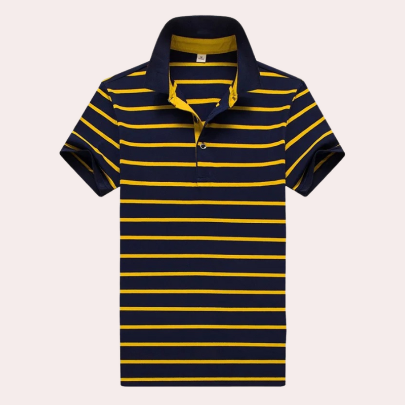 Men's striped polo shirt - versatile casual summer top for everyday coziness